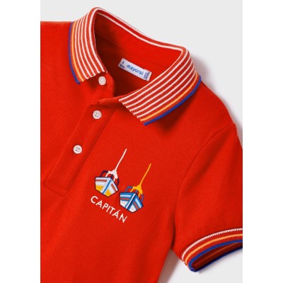 Mayoral - Polo manica corta ricamo elastan