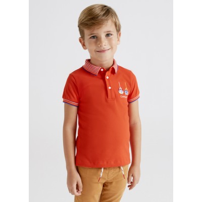 Mayoral - Polo manica corta ricamo elastan