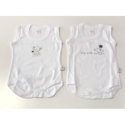 Coppia body spalla larga cotone Orsetto