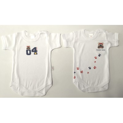 Coppia body mezza manica cagnolino Noibel