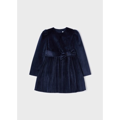 Mayoral - Vestito velluto plissettato