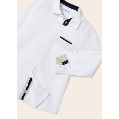 Mayoral - Camicia manica lunga  lino tailoring