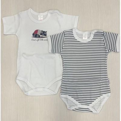 Coppia di body mezza manica procione Noibel