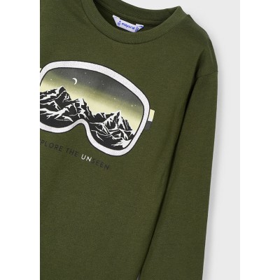 Mayoral - Maglietta manica lunga silver print