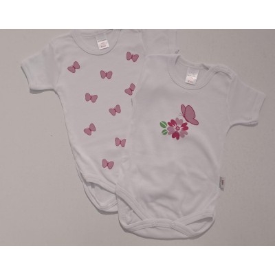 Coppia di body mezza manica fiori Noibel