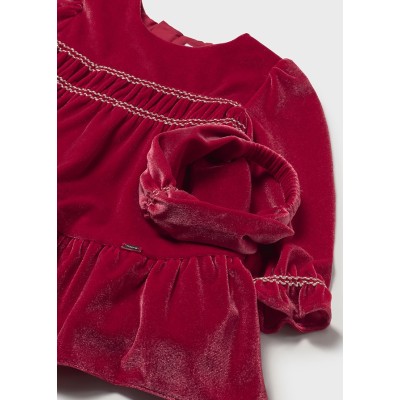 Mayoral - Vestito velluto fascia capelli