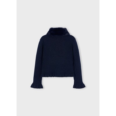 Mayoral - Cardigan tricot colletto pelli