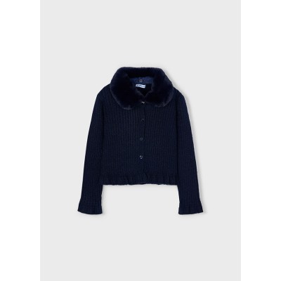 Mayoral - Cardigan tricot colletto pelli