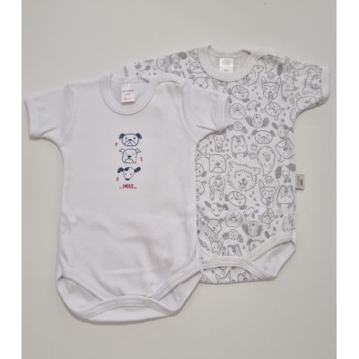 Coppia body caldo cotone cagnolini Noibel