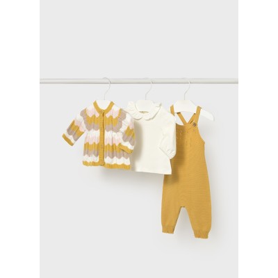 Mayoral - Completo salopette tricot 3 pezzi