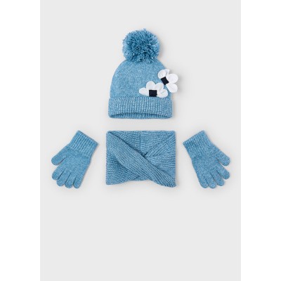 Mayoral - Completo cappello/sciarpa fiori