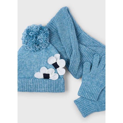 Mayoral - Completo cappello/sciarpa fiori