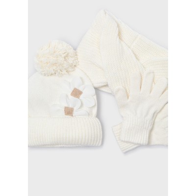 Mayoral - Completo cappello/sciarpa fiori