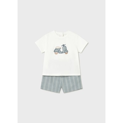 Mayoral - Completo  bermuda lino applicazio