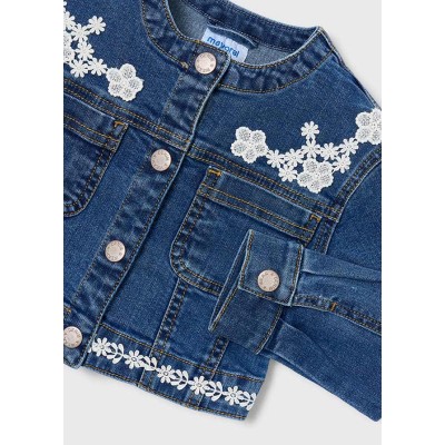 Mayoral - Giacca denim guipur