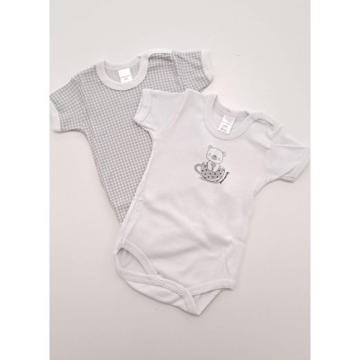 Coppia di body mezza manica Orsetto Noibel