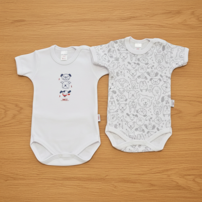Coppia body caldo cotone cagnolini Noibel