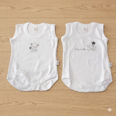 Coppia body spalla larga cotone Orsetto