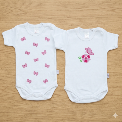 Coppia di body mezza manica fiori Noibel