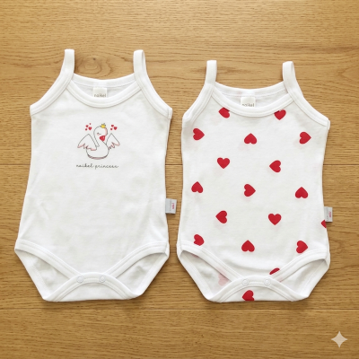 Coppia Body S/S cotone cuori
