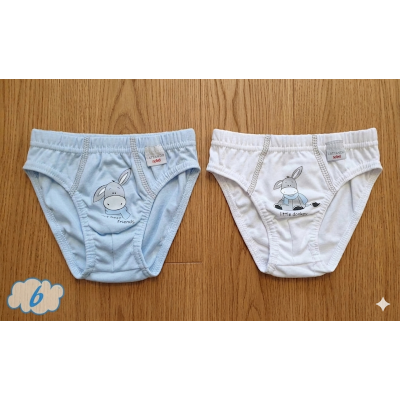 Coppia di slip cotone jersey asinello Noibel
