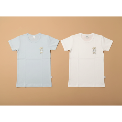 Coppia maglie mezza manica cotone orsetto