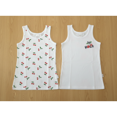 Coppia maglie spalla larga cotone biel. Ciliegie