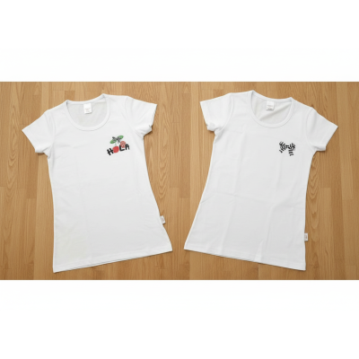 Coppia maglie mezza manica cotone biel. ciliegie