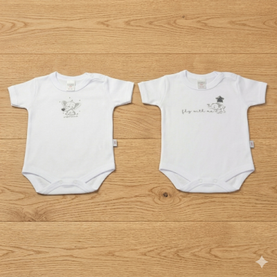 Coppia body mezza manica  cotone Orsetto