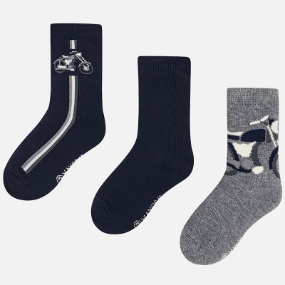 Set 3 calze liscio e jacquard bambino Mayoral